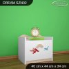 Noční stolek Dream SZN02 - dinosauři (Barva bílá)
