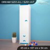 Skříň Dream SZ01 - bez motivu (Barva bílá, Otevírání dvířek pravé, Vnitřek skříně šatní tyč)