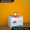 Noční stolek Dream SZN03 - dinosauři (Barva bílá, Otevírání dvířek pravé)