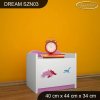 Noční stolek Dream SZN03 - dinosauři (Barva bílá, Otevírání dvířek pravé)