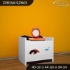 Noční stolek Dream SZN03 - dinosauři (Barva bílá, Otevírání dvířek pravé)