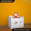 Noční stolek Dream SZN03 - dinosauři (Barva bílá, Otevírání dvířek pravé)