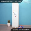 Skříň Dream SZ01 - kytičky (Barva bílá, Otevírání dvířek pravé, Vnitřek skříně šatní tyč)