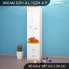 Skříň Dream SZ01 - kočička (Barva bílá, Otevírání dvířek pravé, Vnitřek skříně šatní tyč)