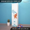 Skříň Dream SZ01 - kočičky (Barva bílá, Otevírání dvířek pravé, Vnitřek skříně šatní tyč)