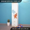 Skříň Dream SZ01 - kočičky (Barva bílá, Otevírání dvířek pravé, Vnitřek skříně šatní tyč)