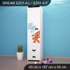 Skříň Dream SZ01 - kočičky (Barva bílá, Otevírání dvířek pravé, Vnitřek skříně šatní tyč)