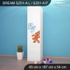 Skříň Dream SZ01 - kočičky (Barva bílá, Otevírání dvířek pravé, Vnitřek skříně šatní tyč)