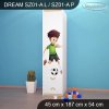 Skříň Dream SZ01 - fotbalové hřiště (Barva bílá, Otevírání dvířek pravé, Vnitřek skříně šatní tyč)