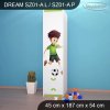 Skříň Dream SZ01 - fotbalové hřiště (Barva bílá, Otevírání dvířek pravé, Vnitřek skříně šatní tyč)