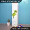 Skříň Dream SZ01 - dinosauři (Barva bílá, Otevírání dvířek pravé, Vnitřek skříně šatní tyč)