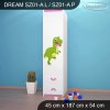 Skříň Dream SZ01 - dinosauři (Barva bílá, Otevírání dvířek pravé, Vnitřek skříně šatní tyč)