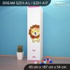 Skříň Dream SZ01 - lvíček (Barva bílá, Otevírání dvířek pravé, Vnitřek skříně šatní tyč)