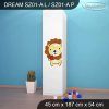 Skříň Dream SZ01 - lvíček (Barva bílá, Otevírání dvířek pravé, Vnitřek skříně šatní tyč)