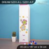 Skříň Dream SZ01 - květiny (Barva bílá, Otevírání dvířek pravé, Vnitřek skříně šatní tyč)