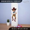 Skříň Dream SZ02 - kovboj (Barva bílá, Otevírání dvířek pravé, Vnitřek skříně šatní tyč)