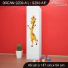 Skříň Dream SZ03 - veselé safari (Barva bílá, Otevírání dvířek pravé, Vnitřek skříně šatní tyč)