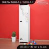 Skříň Dream SZ03 - hudební noty (Barva bílá, Otevírání dvířek pravé, Vnitřek skříně šatní tyč)