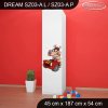 Skříň Dream SZ03 - závodníci (Barva bílá, Otevírání dvířek pravé, Vnitřek skříně šatní tyč)