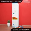 Skříň Dream SZ03 - kočička (Barva bílá, Otevírání dvířek pravé, Vnitřek skříně šatní tyč)