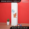 Skříň Dream SZ03 - kočičky (Barva bílá, Otevírání dvířek pravé, Vnitřek skříně šatní tyč)