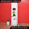 Skříň Dream SZ03 - fotbalové hřiště (Barva bílá, Otevírání dvířek pravé, Vnitřek skříně šatní tyč)