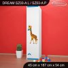 Skříň Dream SZ03 - afrika (Barva bílá, Otevírání dvířek pravé, Vnitřek skříně šatní tyč)