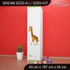 Skříň Dream SZ03 - afrika (Barva bílá, Otevírání dvířek pravé, Vnitřek skříně šatní tyč)