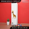 Skříň Dream SZ03 - afrika (Barva bílá, Otevírání dvířek pravé, Vnitřek skříně šatní tyč)