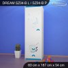 Skříň Dream SZ04 - ovečka (Barva bílá, Otevírání dvířek pravé, Vnitřek skříně šatní tyč)