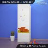 Skříň Dream SZ04 - kočička (Barva bílá, Otevírání dvířek pravé, Vnitřek skříně šatní tyč)