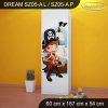 Skříň Dream SZ05 - pirát (Barva bílá, Otevírání dvířek pravé, Vnitřek skříně šatní tyč)