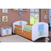 Dětská postel Happy Babies - modrý medvídek (Barva bílá, Velikost spací plochy 140x70, Šuplík NE)