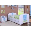 Dětská postel Happy Babies - modrý medvídek (Barva bílá, Velikost spací plochy 140x70, Šuplík NE)