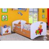 Dětská postel Happy Babies - medvídek v červeném autě (Barva bílá, Velikost spací plochy 140x70, Šuplík NE)