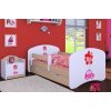 Dětská postel Happy Babies - růžové auto s balonky (Barva bílá, Velikost spací plochy 140x70, Šuplík NE)