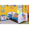 Dětská postel Happy Babies - šťastný medvídek (Barva bílá, Velikost spací plochy 140x70, Šuplík NE)