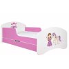 Dětská postel Animals vzor AM08 - princezna (Barva bílá, Velikost spací plochy 140x70, Šuplík NE)