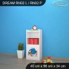 Regál Dream RN02 - dopravní prostředky (Barva bílá, Otevírání dvířek pravé)