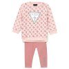 Dívčí set Guess (mikina + legíny) růžový ALL OVER