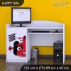 Psací stůl Happy B08 - auto s vlajkou (Barva bílá)