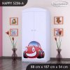 Skříň Happy SZ06 - auto (Barva bílá, Vnitřek skříně šatní tyč)