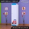 Skříň Happy SZ03 - auto (Barva bílá, Otevírání dvířek pravé, Vnitřek skříně šatní tyč)