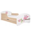 Dětská postel Animals vzor AM04 - sova (Barva bílá, Velikost spací plochy 140x70, Šuplík NE)