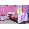 Dětská postel Happy Babies - růžový pony (Barva bílá, Velikost spací plochy 140x70, Šuplík NE)