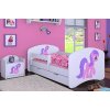 Dětská postel Happy Babies - růžový pony (Barva bílá, Velikost spací plochy 140x70, Šuplík NE)