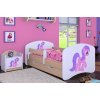 Dětská postel Happy Babies - růžový pony (Barva bílá, Velikost spací plochy 140x70, Šuplík NE)