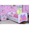 Dětská postel Happy Babies - růžový dráček (Barva bílá, Velikost spací plochy 140x70, Šuplík NE)