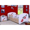 Dětská postel Happy Babies - závod F1 (Barva bílá, Velikost spací plochy 140x70, Šuplík NE)