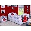 Dětská postel Happy Babies - auto s vlajkou (Barva bílá, Velikost spací plochy 140x70, Šuplík NE)